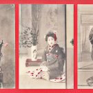 Set of  3 Antique JAPAN Japanese Hand Colored Postcards Geisha Woman Beauty Flowers #EG139