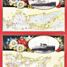 Antique JAPAN Japanese Art 2 Postcards O.S.K. Ocean Line Ship Boat Map Korea China Taiwan #ET17 Antique JAPAN Japanese Art 2 Postcards O.S.K. Ocean Line Ship Boat Map Korea China Taiwan #ET17