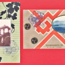 1908 JAPAN Japanese Art 2 Postcards Telephone Lines Opening Kakegawa, Shizuoka #EO44