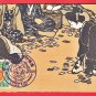 1916 JAPAN Japanese Art Postcard People Playing Cards Battleship Ise Launching Stamp #EA359
