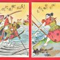 Antique JAPAN Japanese Art 10 Postcards Legendary Heroes Historical Samurai #EA361