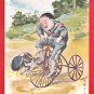 1907 JAPAN Japanese Art 3 Postcards Boy Bicycle Collecting Plants Girl Sketching #EA362