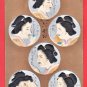 1900s JAPAN Japanese Humor Art 2 Postcards Woman Man 6 Faces Facial Expressions #EA363