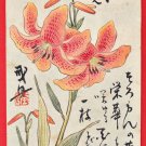 1907 JAPAN Japanese Hand Painting Original Art Postcard Artist Seal Lilies #EAH29
