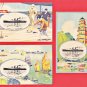 Set of 3 Antique JAPAN Japanese Art Postcards Folder N.Y.K. Ocean Liner S.S. "NAGASAKI MARU" #ET21