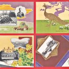 1909 Set of 4 JAPAN Japanese Embossed Art Postcards Prince Meiji Emperor Taisho Gold Phoenix #EE37