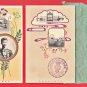 1909 Set of 2 JAPAN Japanese Art Nouveau Postcards Folder Prince Meiji Emperor Taisho  #EE39