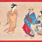 Antique JAPAN Japanese Art Postcard Woodblock Print Man in Geisha's Kimono Penalty #EAW151