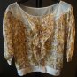 Ladies Thai silk 100% floral blouse LARGE