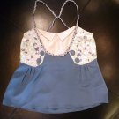 Ladies thai silk floral tank top MEDIUM