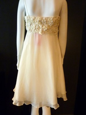 Ladies thai silk cream color  babydoll dress XSMALL