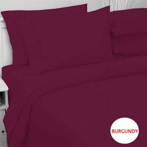 SHEET SET SOLID TWIN XL BURGUNDY