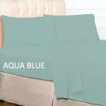 FITTED SHEET SOLID KING  AQUA BLUE