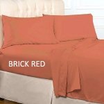 FITTED SHEET SOLID FULL  BRICK RED