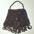 Black  & Gold Beaded Knitted Vintage Style Doll Pocketbook