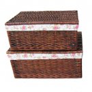 34441 willow boxes with linging and brown colour(2pcs for one set)