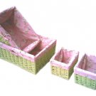 34102 willow baskets with green colour(4pcs for one set)