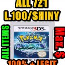 Pokemon Alpha Sapphire Unlocked w/ ALL 721 PKM Shiny MAX IVs / EVs Tons of Items