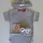 SUCETTE Antimicrobial Cotton Baby Essential Combo- Grey, 0M. Imported.
