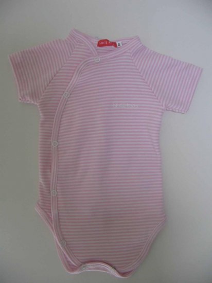 SUCETTE Antimicrobial Cotton Short sleeved Bodysuit- 6M, Rose. Imported.