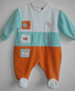 JARDIN Long sleeved, covered toe bodysuit- 6M, Imported from France, FREE SHIPPING