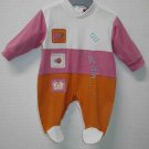 JARDIN Long sleeved, covered toe velour bodysuit- 6M, Imported from France, FREE SHIPPING