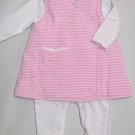 SUCETTE Antimicrobial Cotton Body suit and Dress Set- 6M, Rose. Imported.