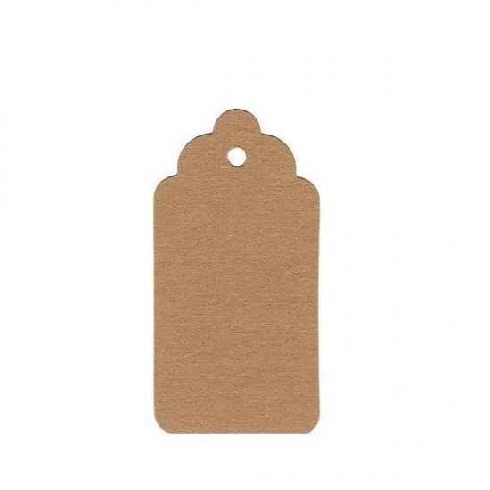 50 Large Blank Bare Scalloped Top Kraft Chipboard Tags - eco-friendly