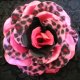 Animal print hair flowers with clip