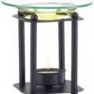 New Tart / Oil Warmer Burner Black Metal and Glass