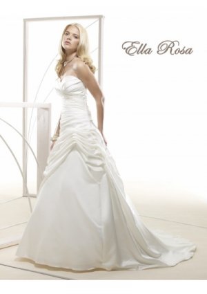 Satin Sweetheart Strapless Rouched Bodice with A line Skirt 2010 New Bridal Dress 201013