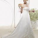 Satin Strapless A line Skirt with Chapel Train Lace up 2010 Wedding Dress 201014