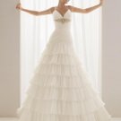 Organza Sexy V-neck with Spaghetti Straps and Layered A line Skirt 2010 New Wedding Dress 201037
