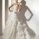Organza Strapless Neckilne with Rouched Bodice 2010 New Wedding Dress 201096
