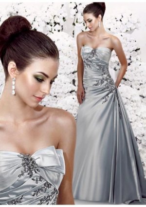 Satin Strapless Rouched A line Skirt  Hot Sell Elegant 2010 New Wedding Dress 201094