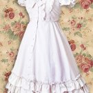 Cotton White Short Sleeves Ruffle Lolita Dress LD0273