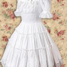 Cotton White Short Sleeves Lace Lolita Dress LD0278
