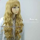 Fashion non-mainstream aureate inclined bang/ long curll hair/wig JF0001