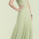 Floor Length V-neck Satin&Chiffon bridesmaid dress LBD0075