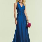 Halter Floor Length Taffeta LBD0077