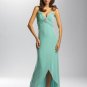 V-neck Spaghrtti Straps Satin&Chiffon LBD0079