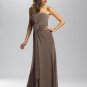 Floor Length Flat neck Satin&Chiffon LBD0080
