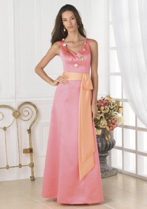 A-line Banded Satin V-neck LBD0224