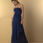 Flat neck Floor Length Satin&Chiffon LBD0232