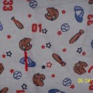 Baseball Baby Blanket fabric close-up