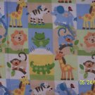 Lions, Monkeys and Alligators Fabric close-up