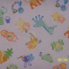 Lions, Giraffes, Elephants fabric close-up