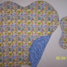 Lions, Monkeys, Alligators Baby Blanket and Burp Cloth
