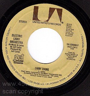 UA ELECTRIC LIGHT ORCHESTRA XW888 Livin Things/Ma Belle