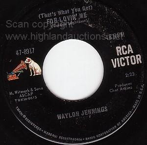 NM RCA 45 WAYLON JENNINGS For Lovin' Me/Time Will Tell